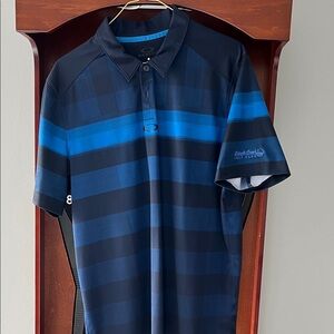 Oakley Men's Navy and Blue Polo Shirt